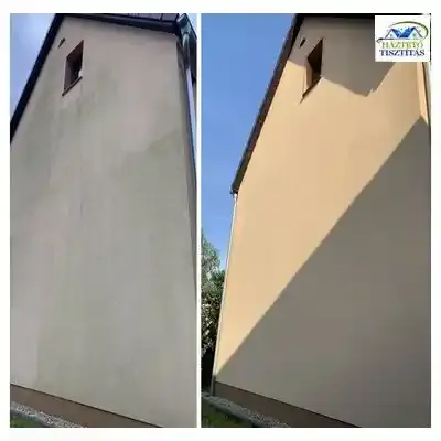 Homlokzat tisztitas elotte es utana
