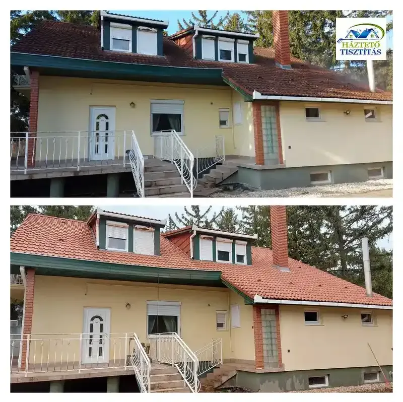 Tetőmosás Balatonakarattya előtte és utána